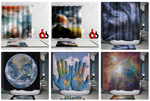 Universe Space Earth Shower Curtains - Teeznmo
