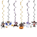 6pcs/set Ceiling Hanging Swirl Halloween Decoration