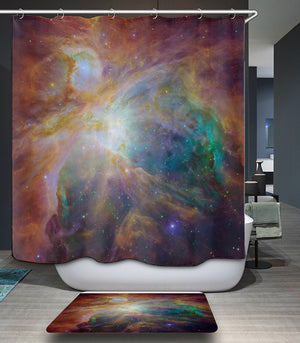 Universe Space Earth Shower Curtains - Teeznmo