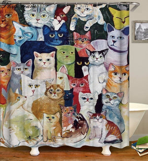 Cat Lovers shower curtains - Teeznmo
