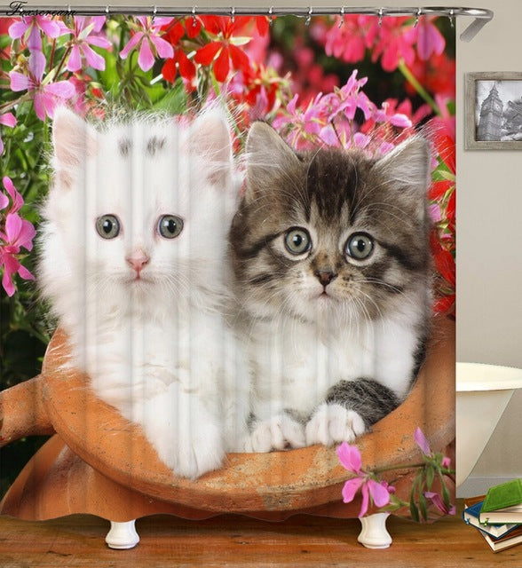 Cat Lovers shower curtains - Teeznmo