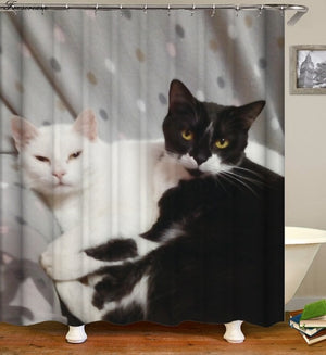Cat Lovers shower curtains - Teeznmo