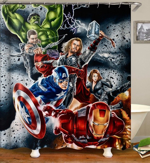 Super Heroes shower curtains - Teeznmo