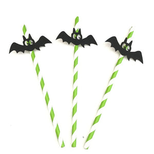 10pcs Halloween Horror Paper Drinking Straw