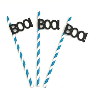 10pcs Halloween Horror Paper Drinking Straw