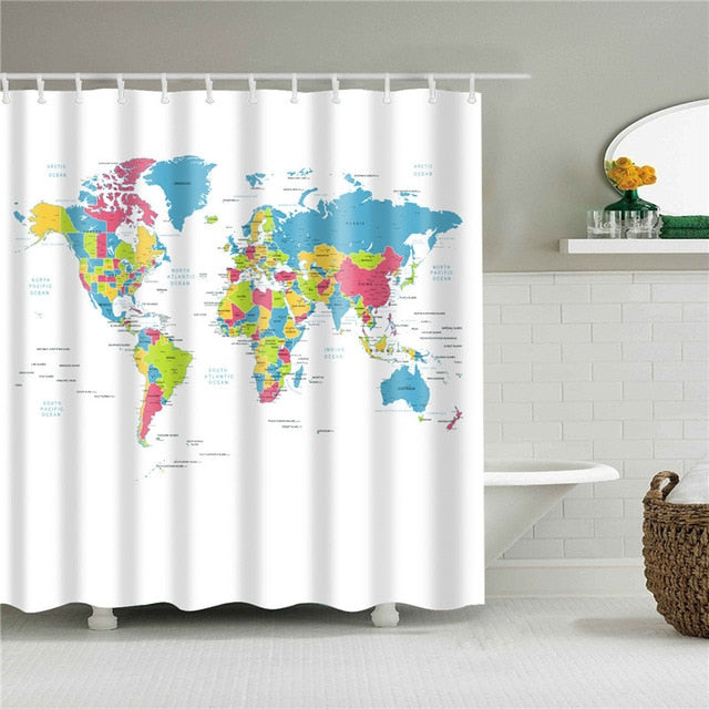 World Maps shower curtains - Teeznmo