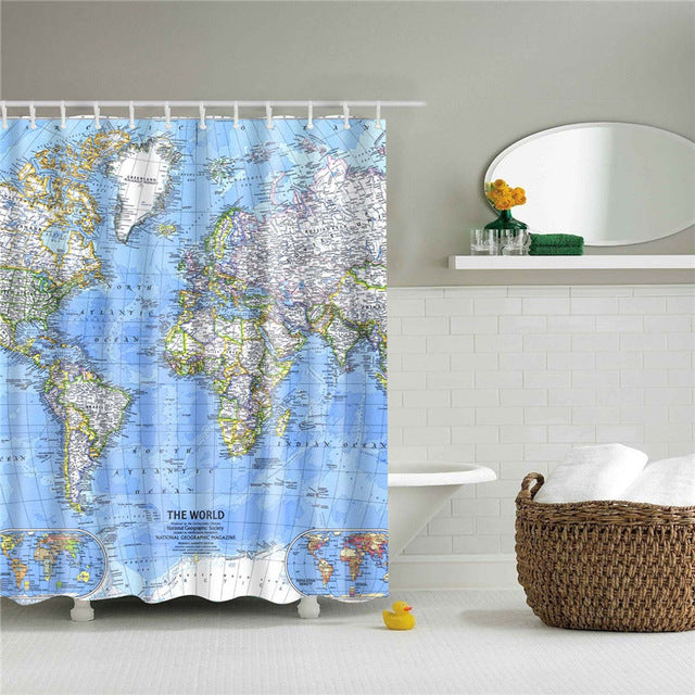 World Maps shower curtains - Teeznmo