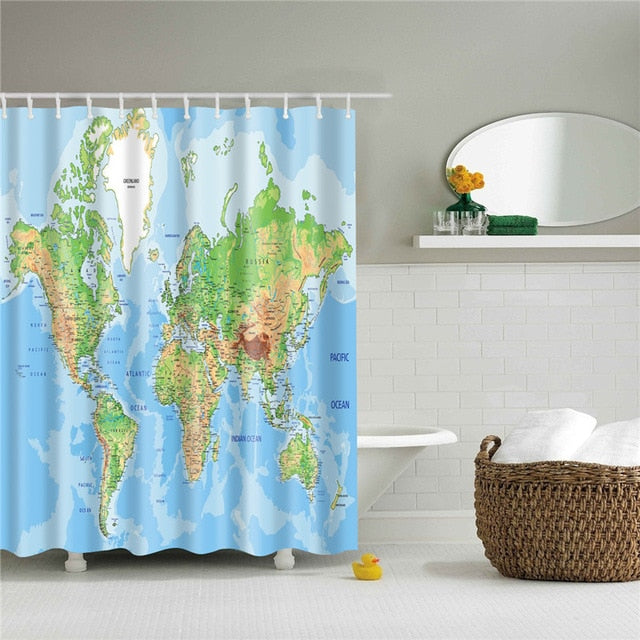 World Maps shower curtains - Teeznmo