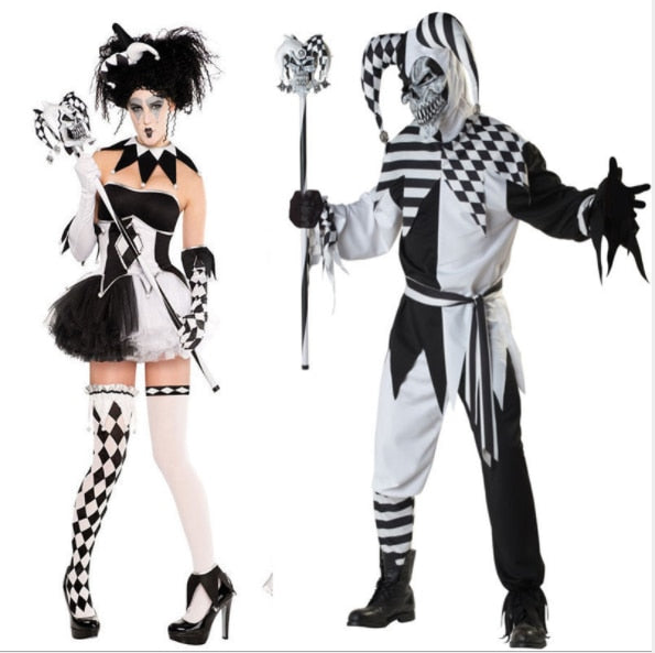 Black and White Jocker Couples Costume